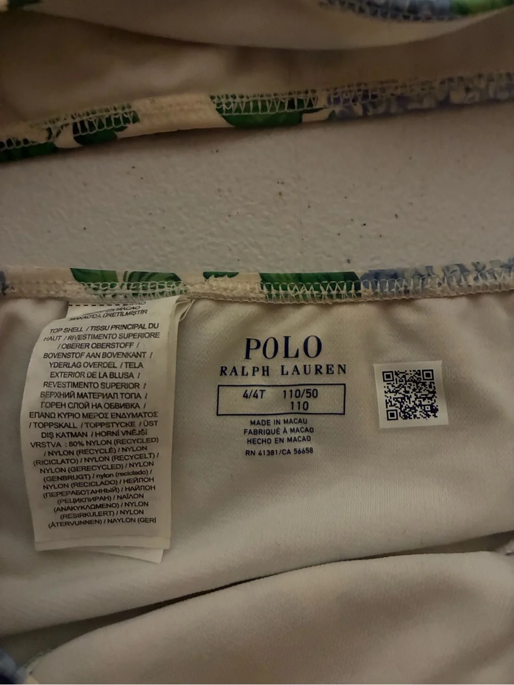 Polo Ralph Lauren Cream Floral Ruffle Two-Piece Swim Set Never worn